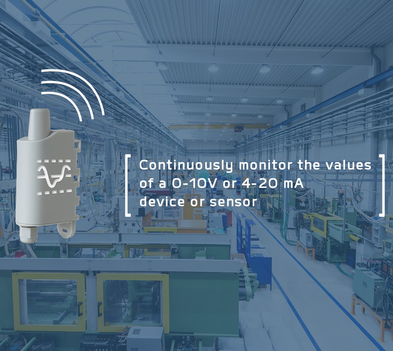 analog connected sensor, 4-20 mA, 0-10 V IoT sensor, LoRaWAN, Sigfox, LoRa