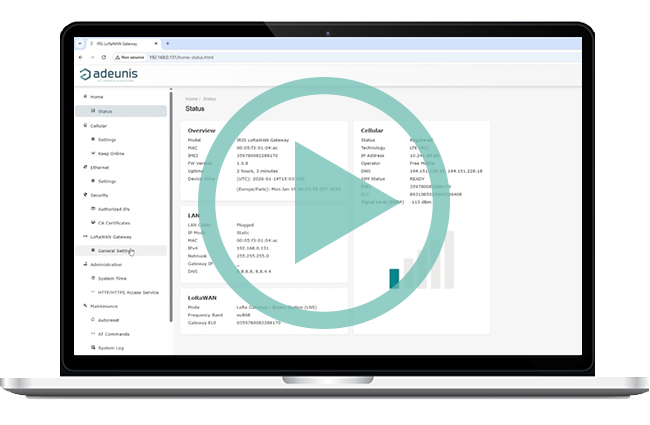 Demo LoRa network server, LoRaWAN, gateway, passerelle